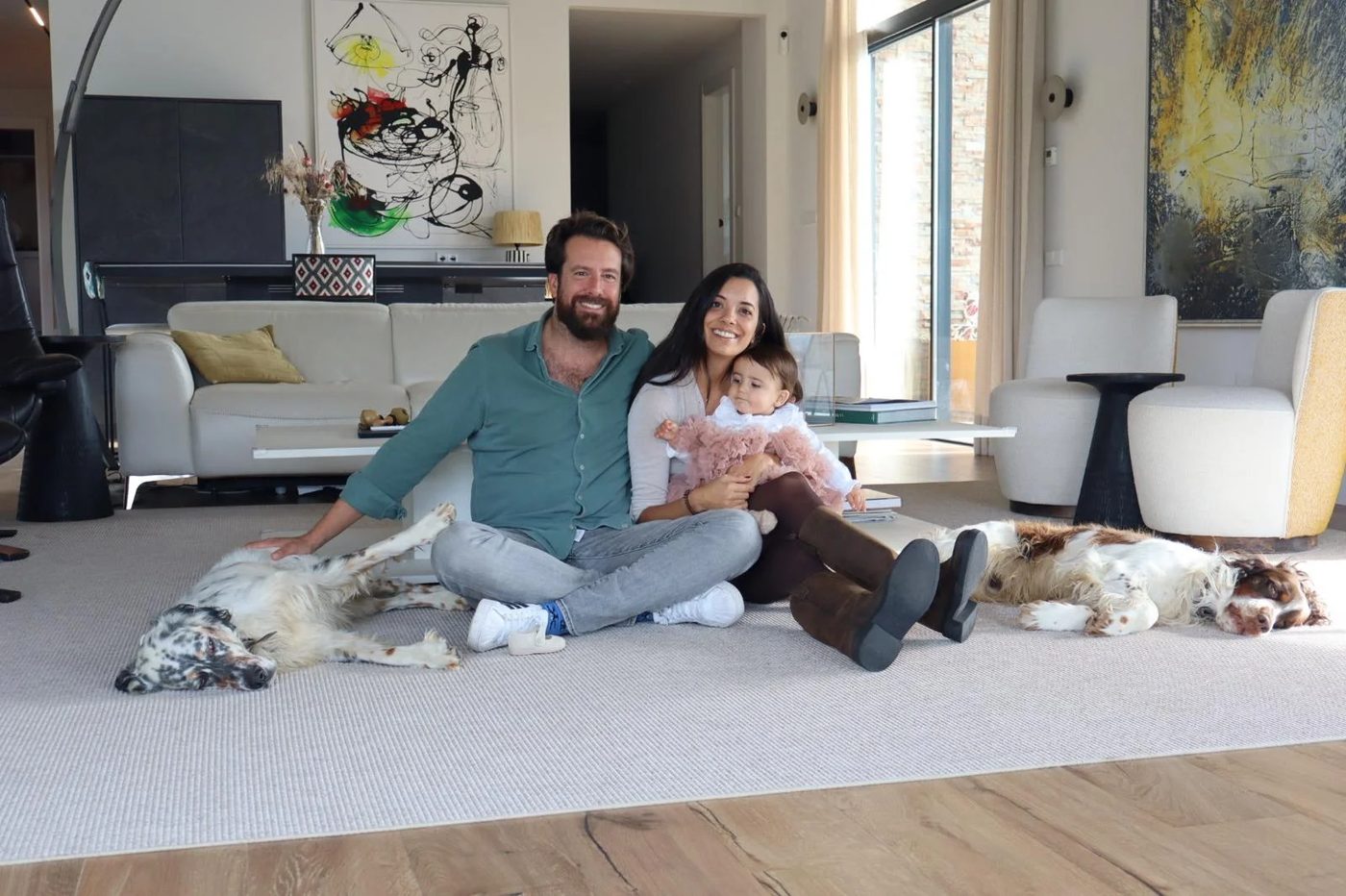 Miguel Afán de Ribera with his family at home